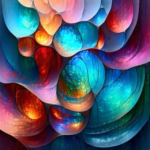 Abstract Abstract Design: Organic Abstract With Iridescent Color Palette With Colorful Abstract