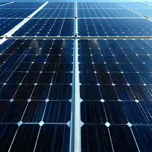 Tech Long Exposure Photography: Solar panel with laser scanning