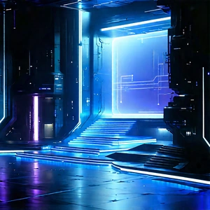 Futuristic Innovation Hub With Futuristic Scene,