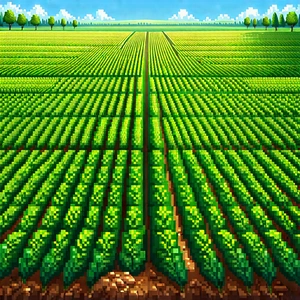 Agricultural Technology In (design:1.35) Studio With Colorful, Pixelated