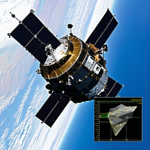 A Space Shuttle With A Large Dome On Top, Flying Through The Sky