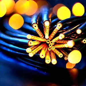 Close-up Of Fiber Optic Cables With Close-up Bunch