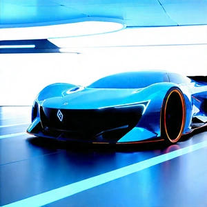Innovative Electric Vehicle Design With Sleek Blue
