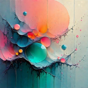 Abstract Pixel Art: Organic abstract with pastel color palette