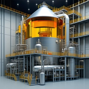 The Image Is A Computer-generated (cgi) Drawing Of A Large Industrial Plant