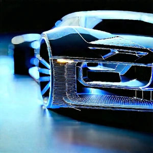 Automotive Technology In Research Center With Blue Parked
