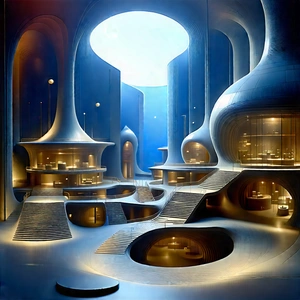 (futuristic:1.38) Research Laboratory With Image, There