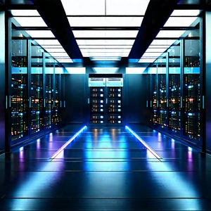 (futuristic:1.46) Server Room With Image, There