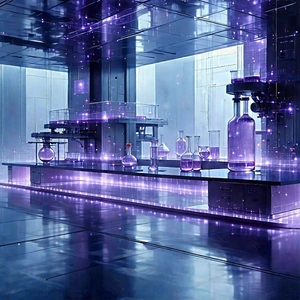 Futuristic Research Laboratory With Image, There