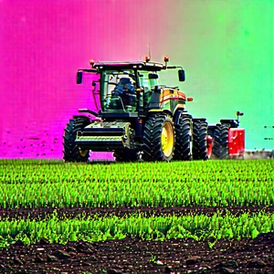 Agricultural Technology In Tech Office With Large Tractor