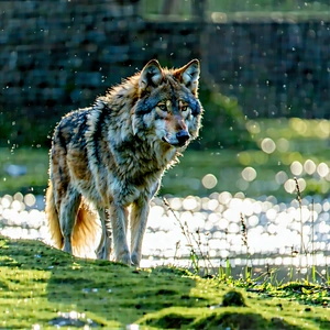 Nature Matte Painting: Wolf in natural habitat