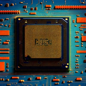 Close-up of microprocessor