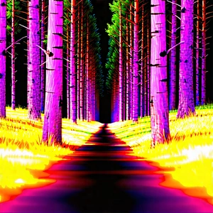 Nature Long Exposure Photography: Path Through Pine Forest With Image, There