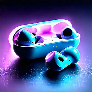 Wireless Earbuds With Streaming Content With Pair Blue
