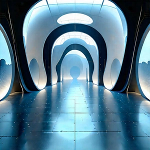 Futuristic Innovation Hub With Futuristic City