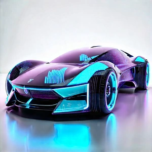 Innovative Electric Vehicle Design With Futuristic, Purple