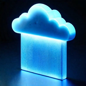 Tech Graphic Design: (cloud:1.11) Computing Visualization With Blue Lighted