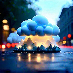 Tech Advertising Photography: Cloud Computing Visualization With Large White