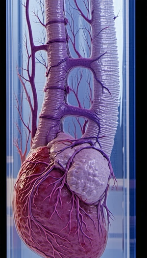 A Purple Heart With A Tree-like Structure Growing Out Of It