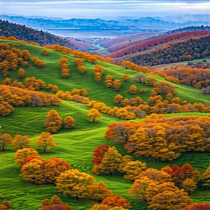 Lifestyle Aerial Photography: Autumn hike during festival time