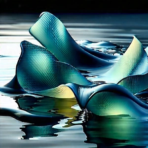 Abstract 3d Render: Liquid Forms With Image, There