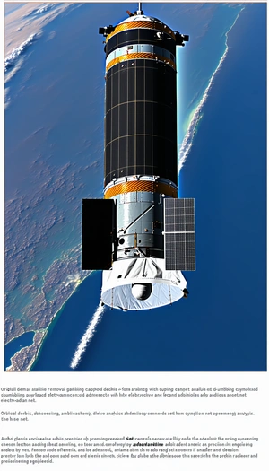 A Space Shuttle With A Solar Panel On Its Side, Flying Through The Sky