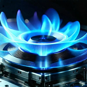 Close-up Of Cooling System With Stove Blue
