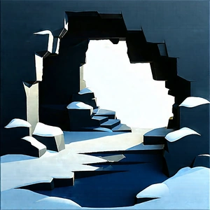 Nature Blender Artwork: Cave Entrance In Winter Snow With Image, There