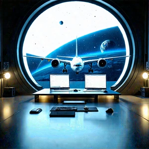 Aerospace Technology In Tech Office With Image, There
