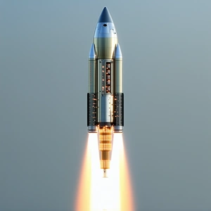 A Rocket Is Seen In The Sky, With Its Tail End Visible