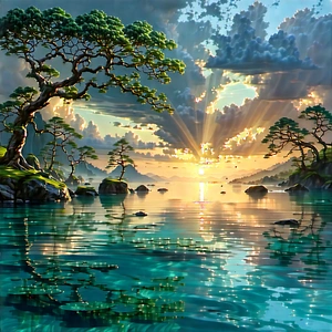 Digital Transformation Visualization With Serene Scene