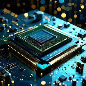 Close-up of microprocessor