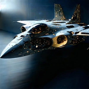 Aerospace Technology In (design:1.48) Studio With Fighter Shown
