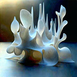 Abstract Fractal Art: Plastic Formation With Dimension With Image, There