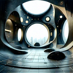 Futuristic Tech Startup Office With Image, There