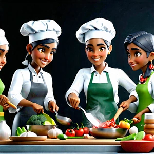 Lifestyle Cinema 4d: Cooking Class With Diverse Friends With Image, There