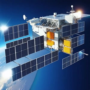 A Space Station With A Large Solar Panel On Its Side