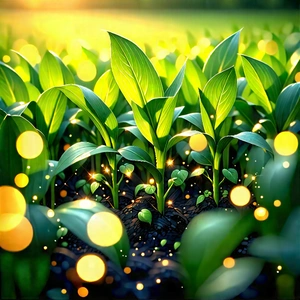 Agricultural Technology In Design Studio With Field Green