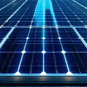 Solar Panel With Blue Light Glow With Large Solar