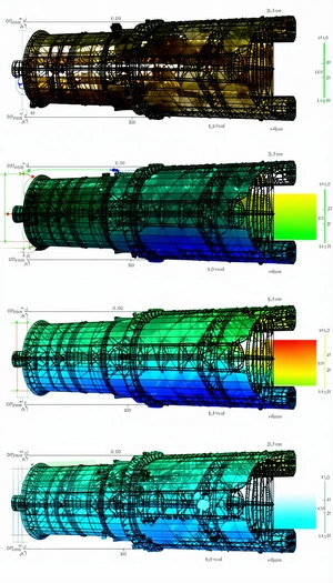 A 3d Model Of A Jet Engine, With Two Different Views Of The Engine