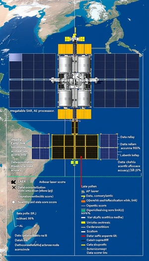 The Image Is A Diagram Showing The Different Components Of A Satellite