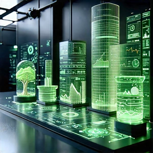 Financial Technology In Manufacturing Facility With Display Various