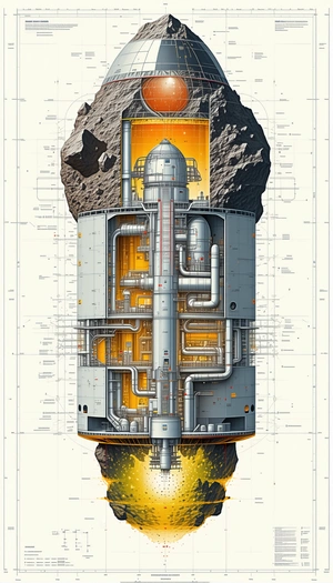large, industrial-looking structure shown drawing