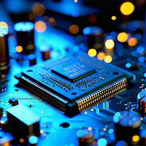 Close-up of microprocessor
