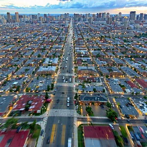 Urban Long Exposure Photography: Aerial view of urban renewal area
