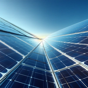 Tech Digital Illustration: Innovative Renewable Energy Design With Large Solar