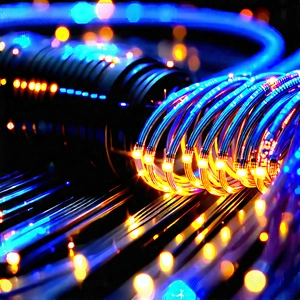 Close-up Of Fiber Optic Cables With Image, There