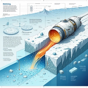 A Large Blue Iceberg Is Shown In A Diagram, With A Red Line Coming Out Of It