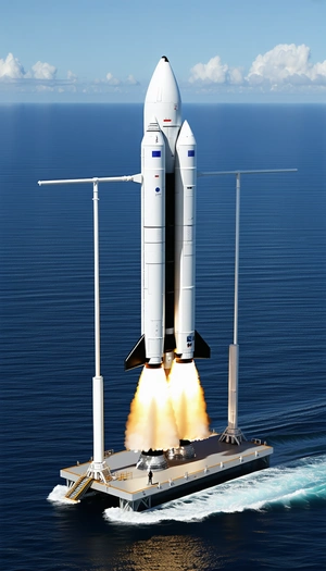 A Large Rocket Ship, Likely A Space Shuttle, Flying Through The Sky
