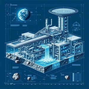 A Futuristic City Is Depicted In This Image, With A Large Waterfall As Its Centerpiece